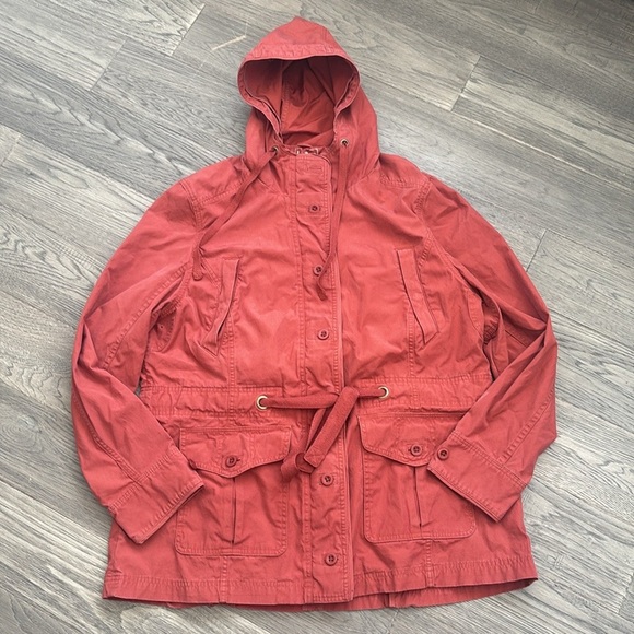 L.L. Bean | Coral Orange 100% Cotton Light Weight Jacket Size Large - Picture 1 of 12